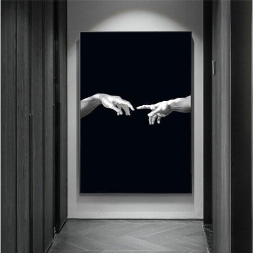 Modern Style Hands Black and White Canvas Painting Wall Art Nordic Posters and Prints Wall Pictures for Living Room Decoration