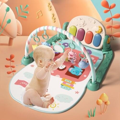 Baby Musical Rattles Toys With Piano Keyboard Lullaby Music Kids Gym Crawling Activity Rug Toys For 0-12 Months Baby Play Mat