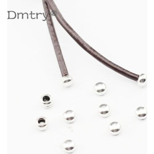 Dmtry 20pcs/lot Wholesale Antique Silver Plated 3mm Hole End Caps For Jewelry Making Diy Handmade Necklace Bracelets LC0127
