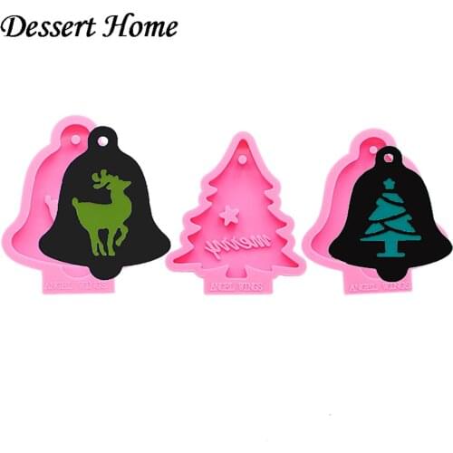 DY0130 Diy Jewelry Casting Molds Tools Christmas bell shape Christmas tree deer Silicone Resin Molds snowflake Pendant Mould