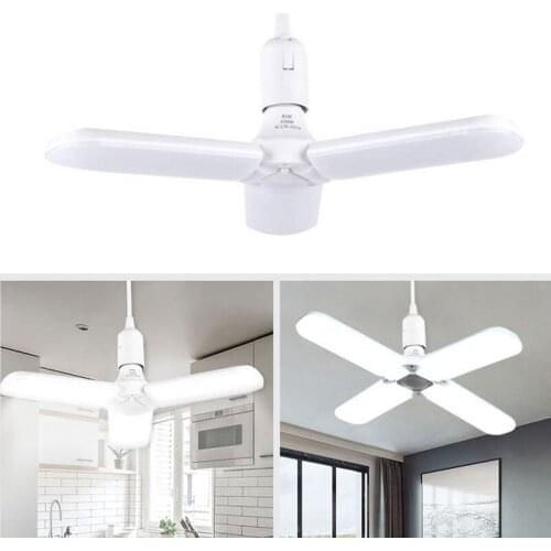 E27 LED Bulb 220V Industrial Lighting 30W 45W 60W Foldable Fan Blade Angle Adjustable Lamp Home Energy Saving Lights