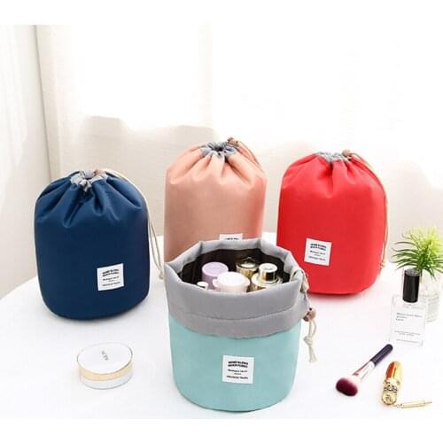 Eco Friendly Storage Bag Gargle Bag Hot Style Multi-Functional Cylinder Large Capacity Layered Waterproof Travel Make-up Bag