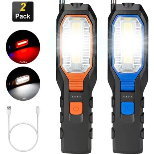 COB LED Work Light USB Rechargeable Power Output Torch Flexible Magnetic Inspection Lamp Flashlight Emergency Magnet Pick Tools