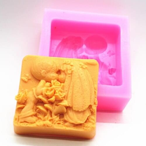 C528 soap mold/handmade soap mold/silicone mold/soap die/silica gel soap die loving couple