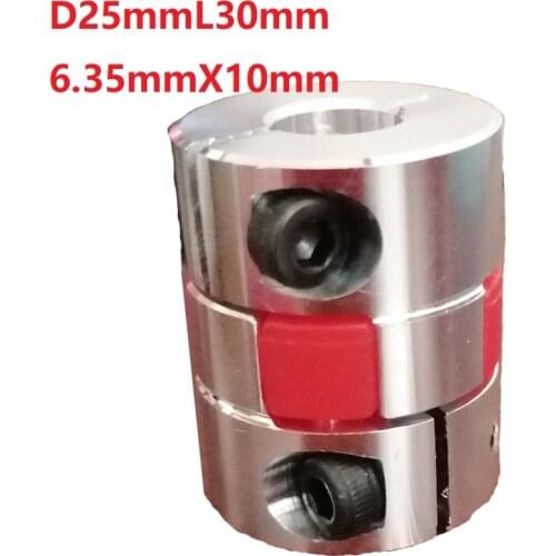 1pcs 6.35X10 D25L30 Aluminium Shaft Plum blossom Coupling Motor Connector Flexible shaft