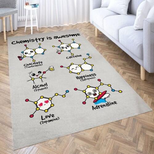 Chemistry is awesome Carpet for Living Room 3D Anime Cartoon Rug Gamer Teen Room Bedside Lounge Rug Kids Children Floor Mats