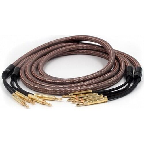 Accuphase 40th Anniversary OCC Pure Copper Audio speaker cable Wire with Gold plated Banana Plug amplifier amp Vinshle