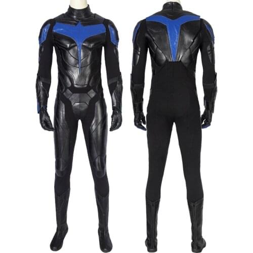 Bat Superheroe Dick Grayson Clothes Cosplay Costume Adult Battle Outfit Halloween Party Clothes Full Props With Boots