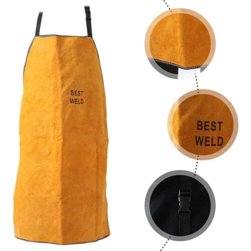 Leather Welder Apron Heavy Duty Flame Retardant Welding Work Apron Unisex Adjustable Work Shop Protective Clothing