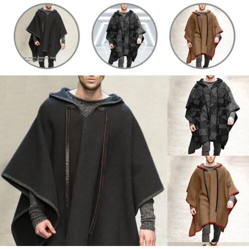 Men Jacket Soft Pullover Drawstring Batwing Sleeve Men Hooded Jacket Jacket for Filming