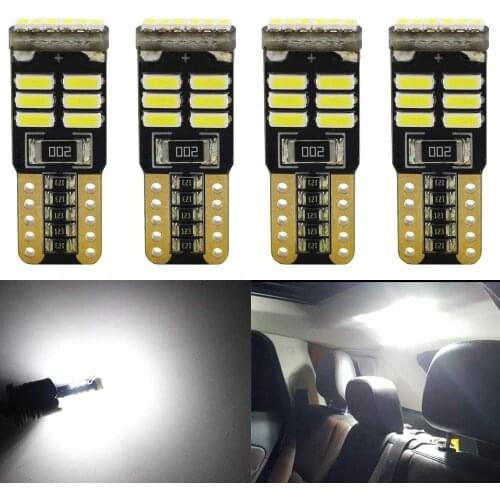 4-Pack W5W T10 194 168 2825 Light Bulb 12V White 18SMD Canbus Car Dome Map Door Courtesy License Plate Lights