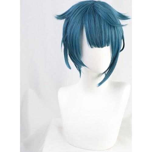 Genshin Impact Xingqiu Cosplay Wigs Blue Short Hair C00457