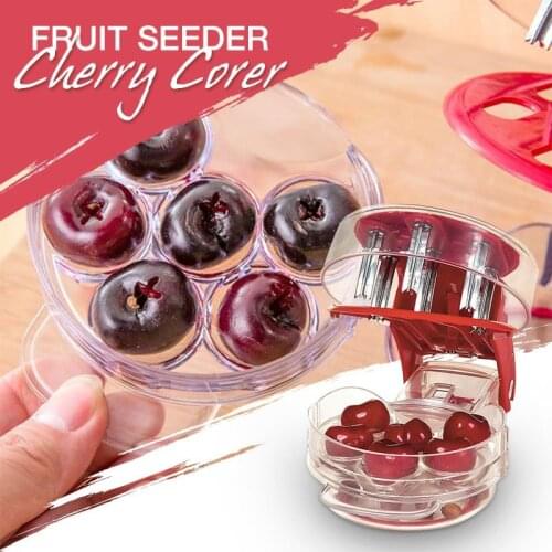 Portable Six-Hole Cherry Corer With Container Remover Seed Remover Simple To Use Fruit Tool kitchen Accessories Dropshipping
