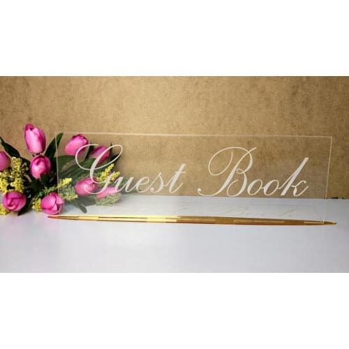 Clear Acrylic Guestbook Sign, Elegant Signs, Wedding Table Sign, Modern Sign, Freestanding Sign, Reception Card