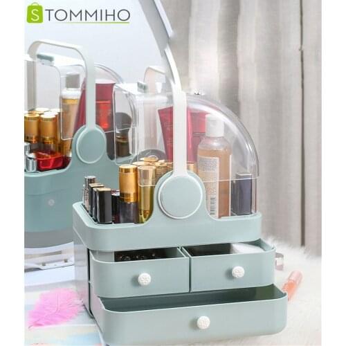 STOMMIHO Jewelry Storage Box Cosmetic Organizer Beauty Skin Care Lipsticks Container Desktop Shelf Display Stand Luxury Modern