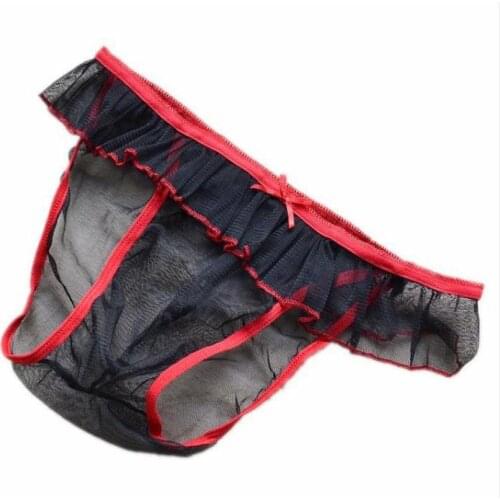 Sexy men underwear Briefs lace gauze transparent mens underpants трусы мужские ZJH139S