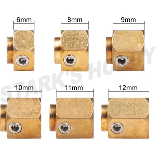 4pcs 6/8/9/10/11/12mm Heavier Brass 12mm Wheel Hex Wheel Hub Extended Adapter for 1/10 RC Crawler Car Traxxas TRX-4 TRX4
