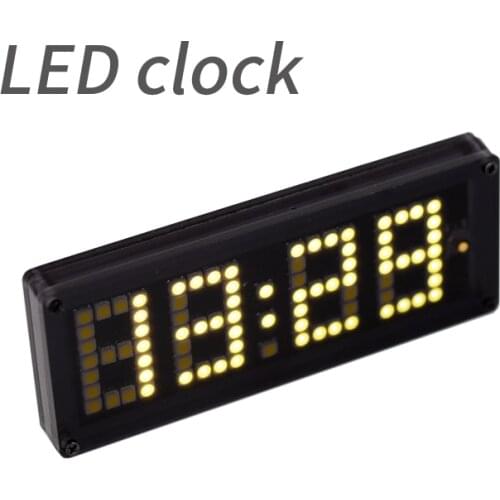 USB clock Dot matrix LED combination clock Temperature time voltage Car DIY Temperature measurement