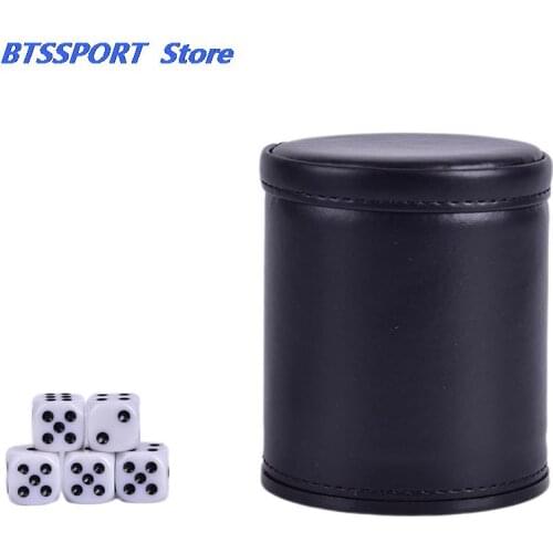 2020 Foreign Trade New PU Leather Flannel Mute Dice Cup Bar Game Supplies