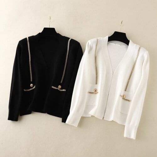 SINGREINY Women Korean Knitted Cardigan Design Chain V Neck Long Sleeve Casual Loose Sweater Autumn Winter Thick Warm Outerwear