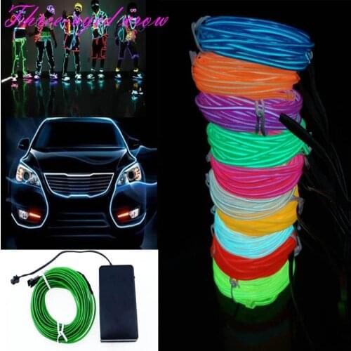 10 Colors 10M EL Wire Tube Rope 4AAA Battery Powered Flexible LED Strip LED Lamp Neon Cold Light Car Party Wedding Decor