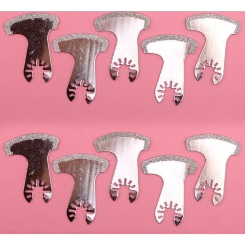 10Pcs/2Sets Universal Oscillating Multi Tool Diamond Segment Swing Grit Grout Saw Blade