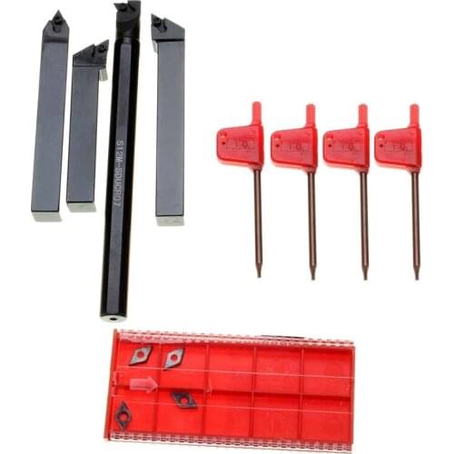 4 Pieces DCMT0702 Plug-In + S12M-SDUCR07 SDJCR1212H07 SDJCL1212H07 SDNCN1212H07 Holder + 4xT8 Wrench + 4 X DCMT0702 Blade
