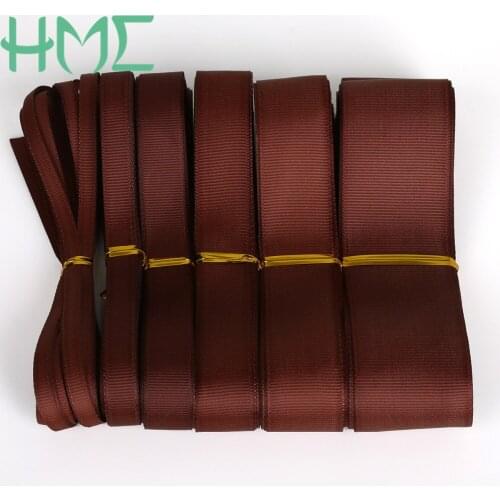 5yards/lot 7 10 15 20 25 38mm Solid Pure Brown Color Ribbons for Wedding Party Decoration Crafts Wraping Gifts Craft Handmade