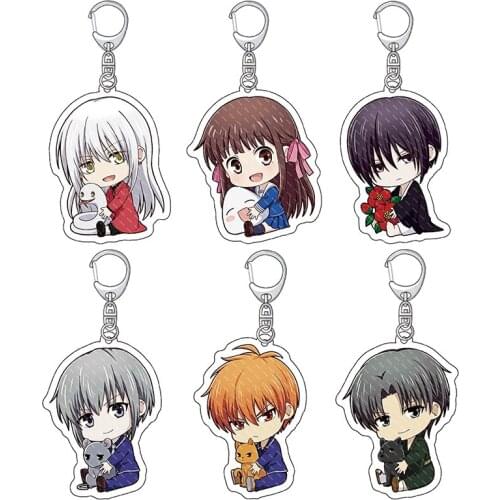 Anime Fruits Basket Keychain Honda Tohru Souma Kyo Somo Yuki Cute Q Version Figures Key Chain Bag Charm Accessories Magan Gift