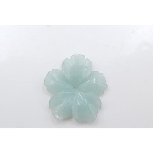 Semiprecious stone jewelry, Carved Flower Amazonite Bead For Jewelry Making DIY Charms Bracelets Earring Pendant 19x4mm,1.3g
