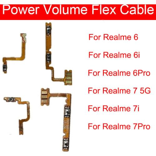 Power&Volume Flex Cable For Oppo Realme 5 6 6i X50 Q Pro Power Volume Side Key button Flex Ribbon On Off Switch Flex Replacement