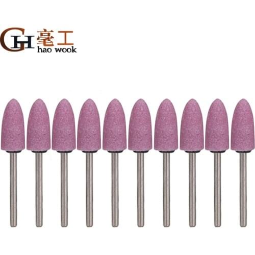 Haowook 10pcs/set 3*10mm Abrasive Mounted Stone For Dremel Rotary Tools Grinding Stone Wheel Head Dremel Tools Accessories