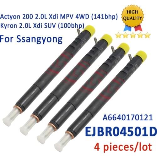 4 pieces Injection Nozzle EJBR04501D A6640170121 6640170121 For SSANGYONG Actyon 200 2.0L Xdi Kyron 2.0L Xdi SUV (100bhp) Euro 4