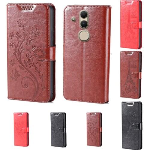Intaglio icon butterfly flower Tower Flip Leather Wallet Phone Case For Huawei Mate 20 Lite Phone cover with card slot