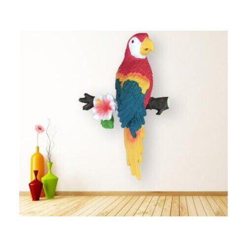 RESINOUS CREATIVE HOME STEREO PARROT WALL HANGING BACKGROUND LIVING ROOM RESIN WALL DECORATION HEAD SCULPTURE