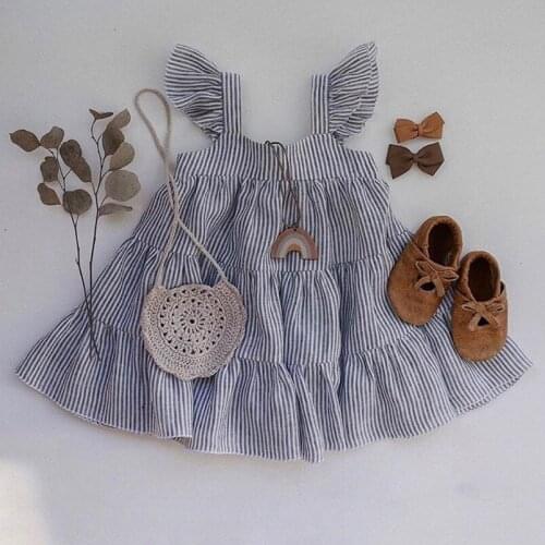 Summer 2021 New Sweet Princess Dress Girls Beach Dress Softbreathable Ruffles Lace Kids Tutu Skirt Dress for Girls