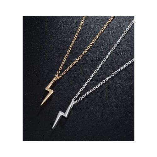 Hot Lightning Necklace Stainless Steel Necklaces For Women Protection Pendants For Girlfriend Gifts Rose Gold Jewelry