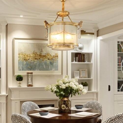 European type copper led ceiling light home simple bedroom lamp romantic restaurant study atmosphere ceiling lights LU8231808