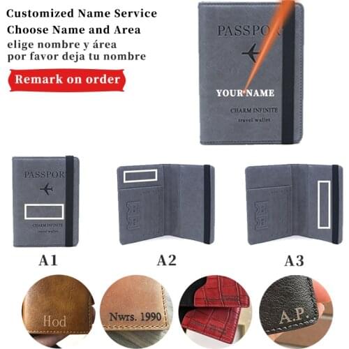 Mens Business Bank Card Holder Case Women Credit ID Document Cardholder Customized Free Engraved Passport Cover Travel Wallet