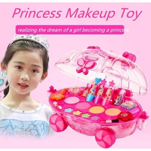 Princess Makeup Tools Set Child Cosmetics Kit Toys For Kids Best Birthday Christmas Gift Girls Water Soluble Beauty Pretend Play