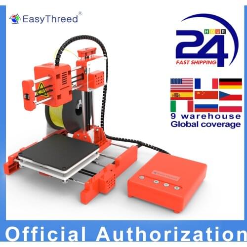 EasyThreed Mini Desktop Children 3D Printer 100*100*100mm Print Size High Precision Mute Printing with TF Card PLA Filament