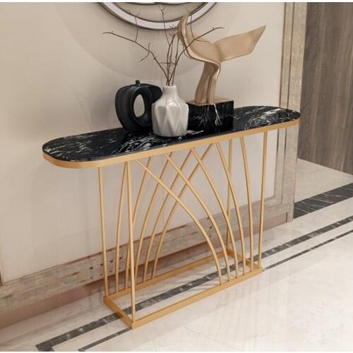 Nordic marble porch table creative semicircle porch cabinet extremely simple light luxury end view semicircle porch platform ult