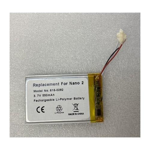 New Battery 550mAh Battery For ipod Nano2 2G 2nd Generation MP3 Li-Polymer Rechargeable Nano 2 616-0282 Batteries
