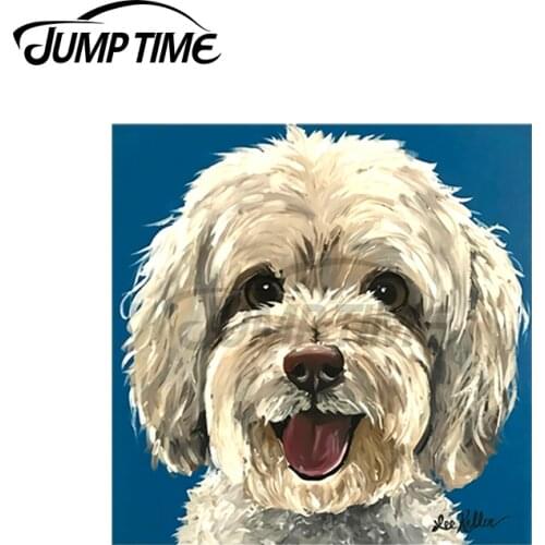 JumpTime 13 x 11.9cm For Maltipoo Dog Car Stickers Vinyl Window Trunk Decal Motorcycle Occlusion Scratch Windshield Decoration