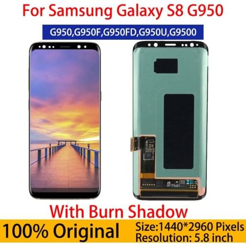 5.8'' SUPER AMOLED LCD with Frame for SAMSUNG GALAXY S8 Display G950 G950F Touch Screen Digitizer Replacement With dead pixels