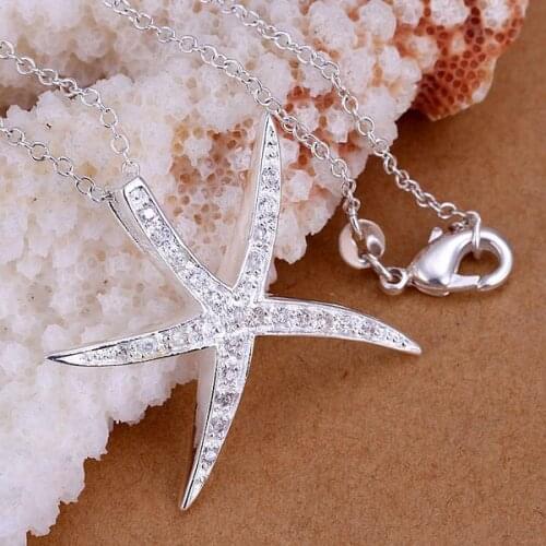 P030_2 Pretty Silver Color Pendants For Women Wholesale Free Shipping Charm Christmas Fashion Jewelry Inlaid Shida Hai Star