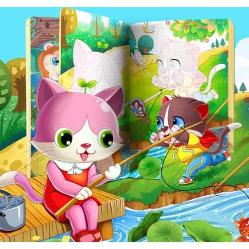 Animals Puzzles 3d Wooden Jigsaw Puzzle For Kids Educational Toy Montessori Puzzles Baby Toys Pig/duck/Dog Cognition Puzzle Toys