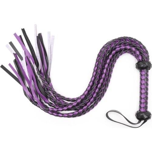 Horse Supply Premium Woven Suede Flogger for Horse Training Crop Whip Suede or Leather Covered Handle with Wrist Strap