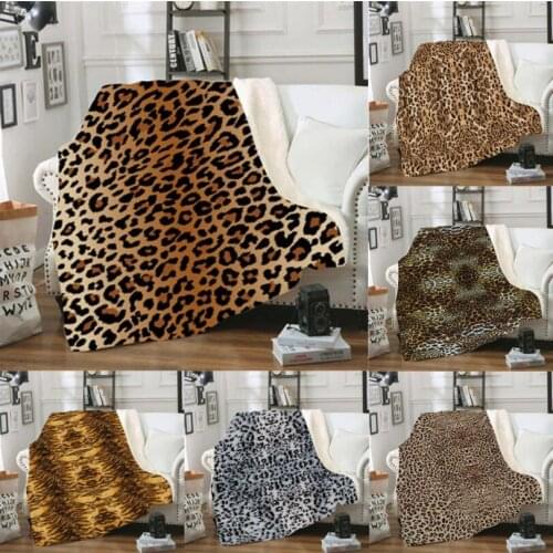 Hoodie Blanket Plush Throw Blanket 3D Leopard Printed Sherpa Fleece Microfiber Kids Adult Throw Blanket 2021 Gift Home Textile