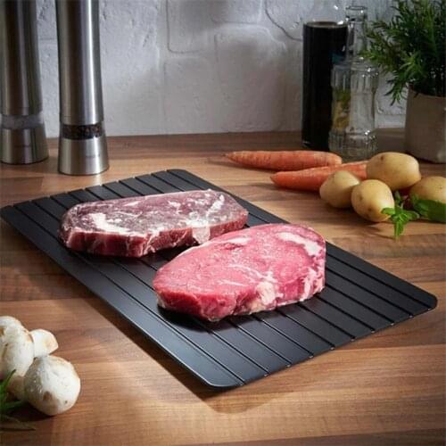 Fast Defrosting Tray Thaw Frozen Food Meat Fruit Quick Aluminum Alloy Steel Plate Board Defrost Kitchen Gadget Tool